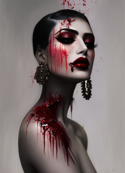 Ravenous Vampire Goddess in Hyperdetailed Fantasy Art
