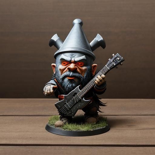 anthropomorphic headbanging metalhead gnome