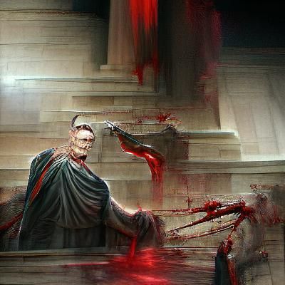 Sinister Julius Caesar Portrait in Digital Art Style