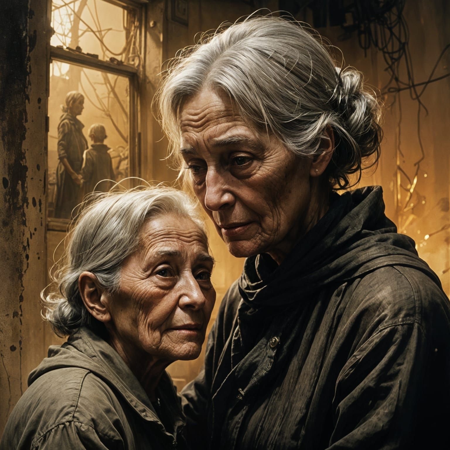 Sepia-Toned Grandmother Captured in Moody Art