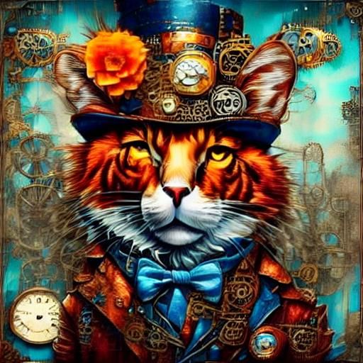 Steampunk Human with Mechanical Heart