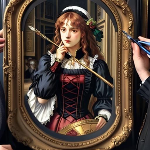 Detailed Portrait in Style of Rossetti