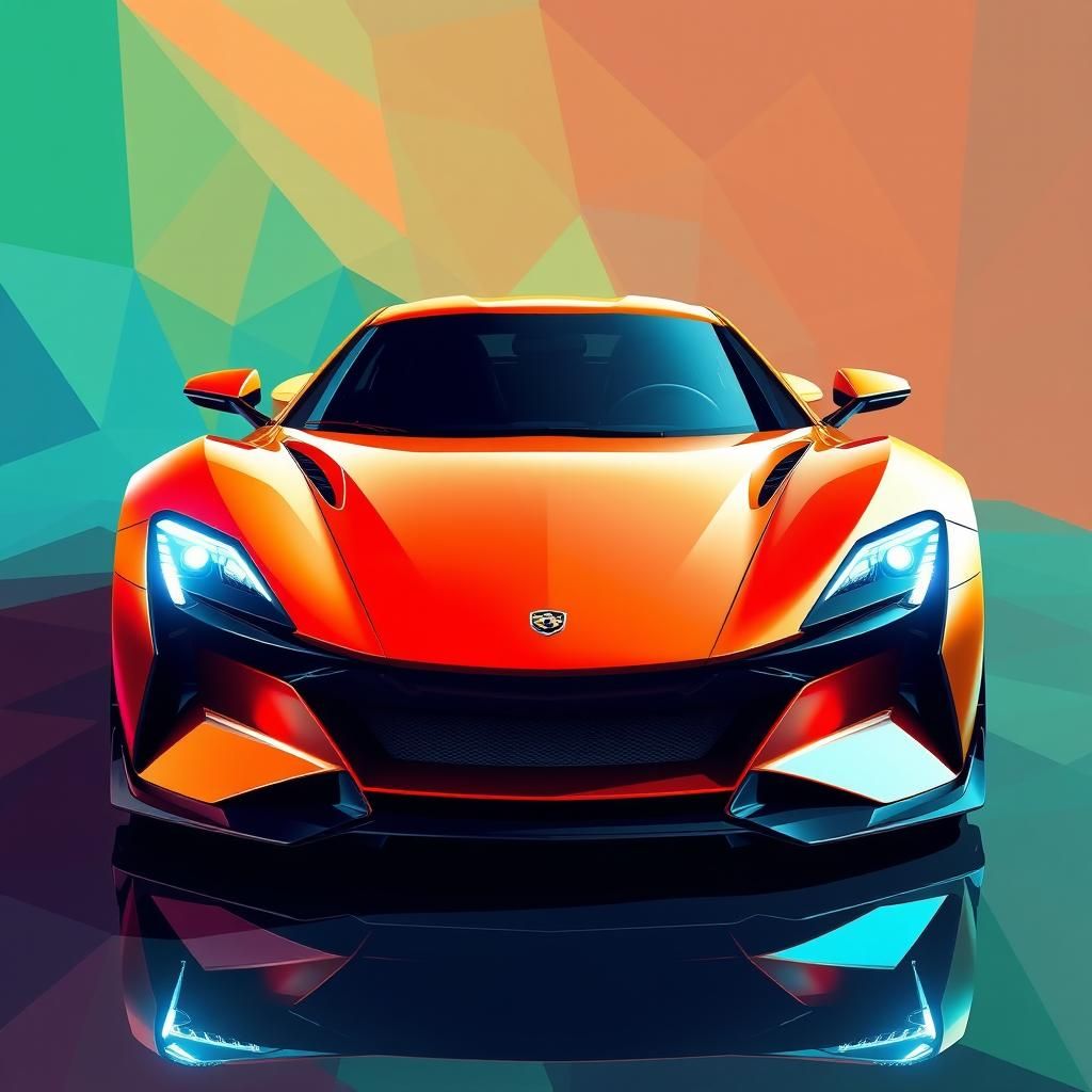 Vista diagonal frente de  silueta neón brillante