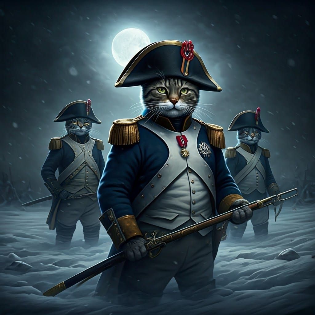 Swedish Feline Soldiers in Napoleonic Battle Scene