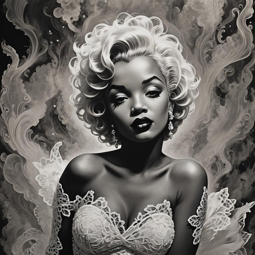 Marilyn Monroe as ebony Betty Boop.