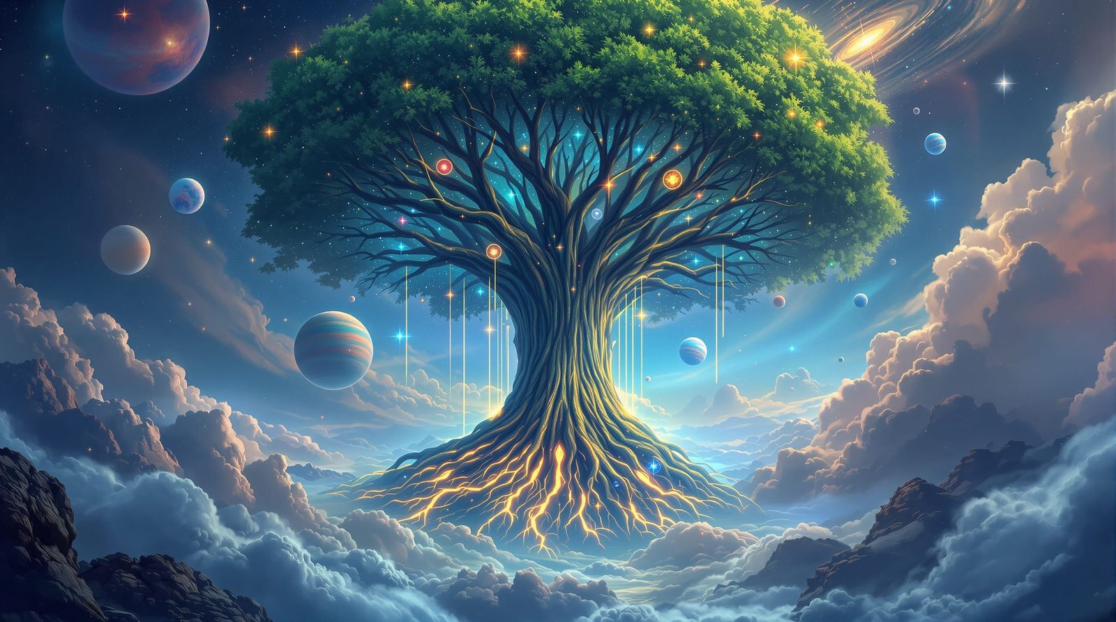 Celestial Tree: Roots Reaching for the Stars