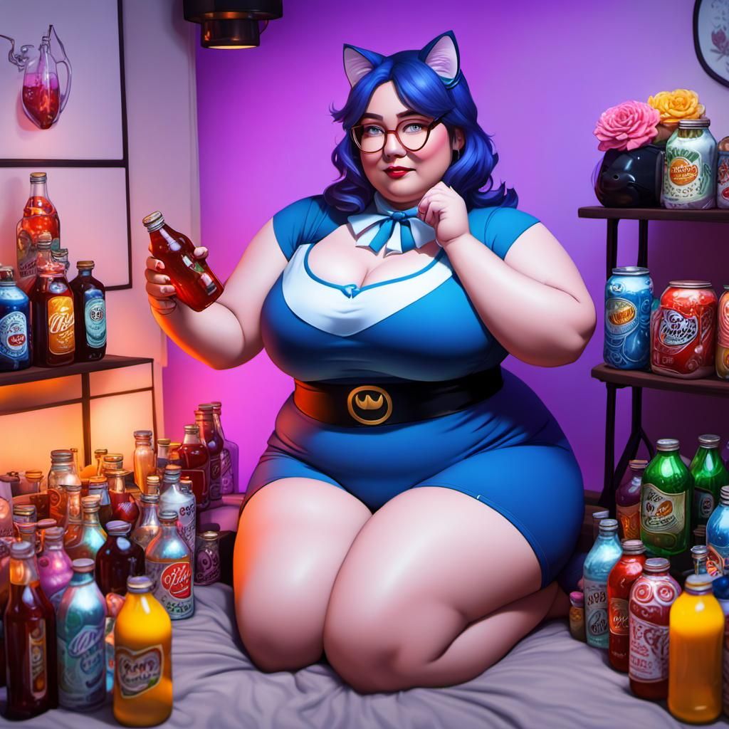 E-Girl Gamer in Cat Cosplay: 3D Digital Art