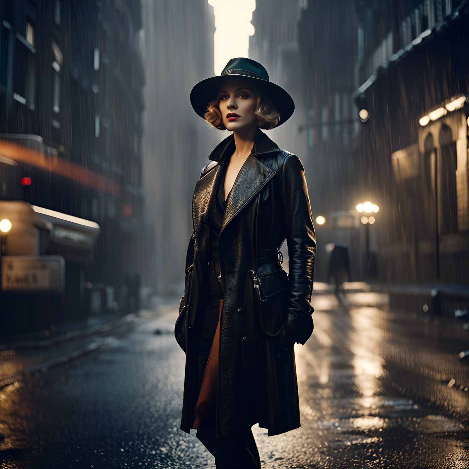 1920s Flapper in Film Noir Style Photography