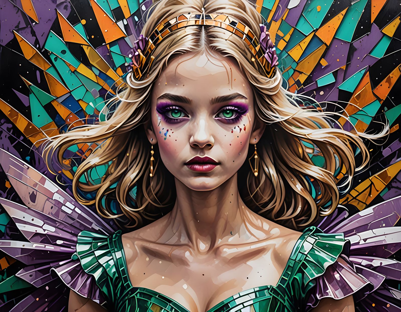 Ballerina in Vibrant Graffiti