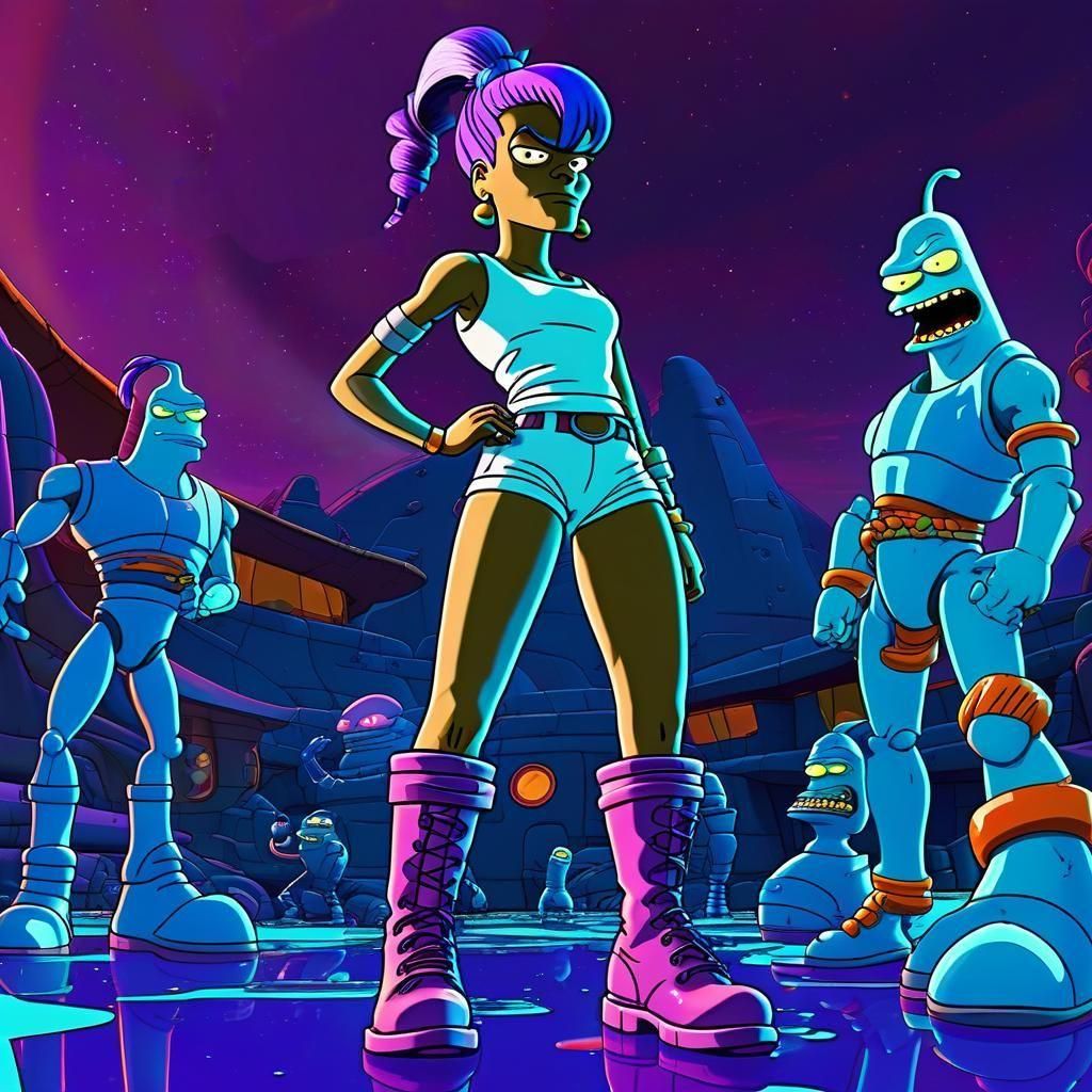 Leela from Futurama... errr, it's from the episode where she...