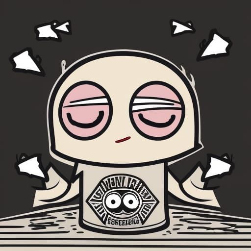 Cartoon Character in Ketnipz Style with Motorhead T-Shirt