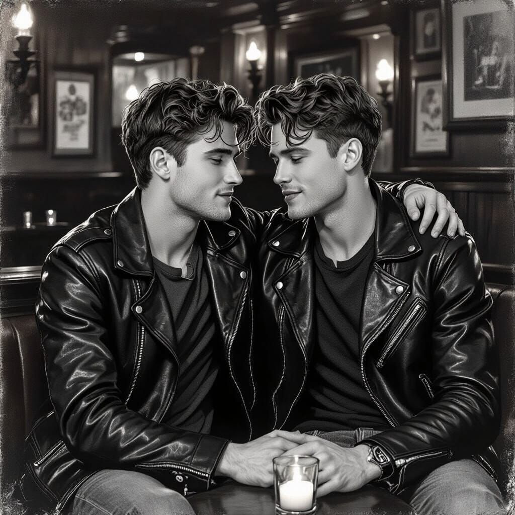 Intimate Moment: Two Men on a First Date