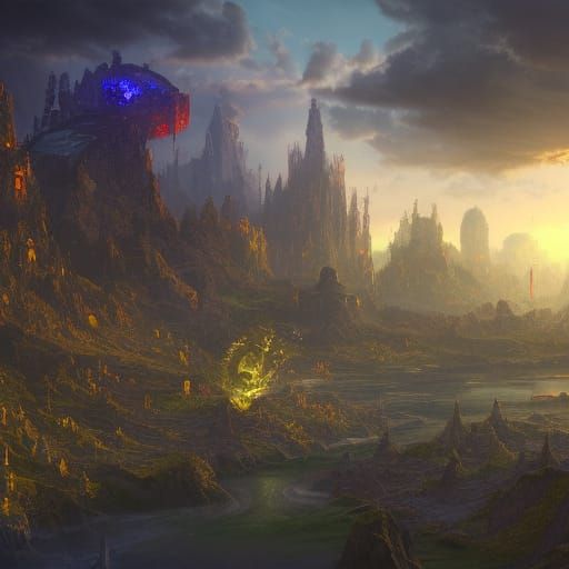 Fantastical Matte Painting with Deep Color and Detail