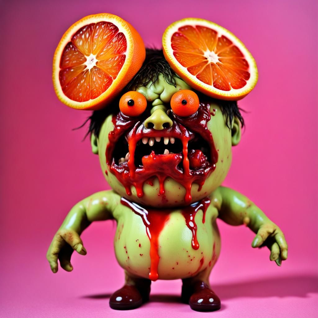Taxidermy Zombie Blood Orange Roadkill: Chibi Citrus