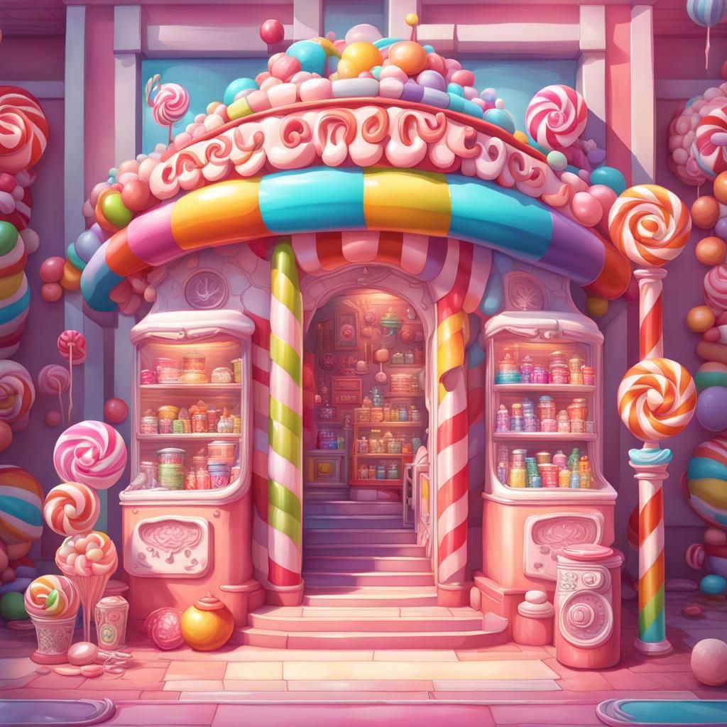 Candy Land Entrance in Cel-Shaded Style