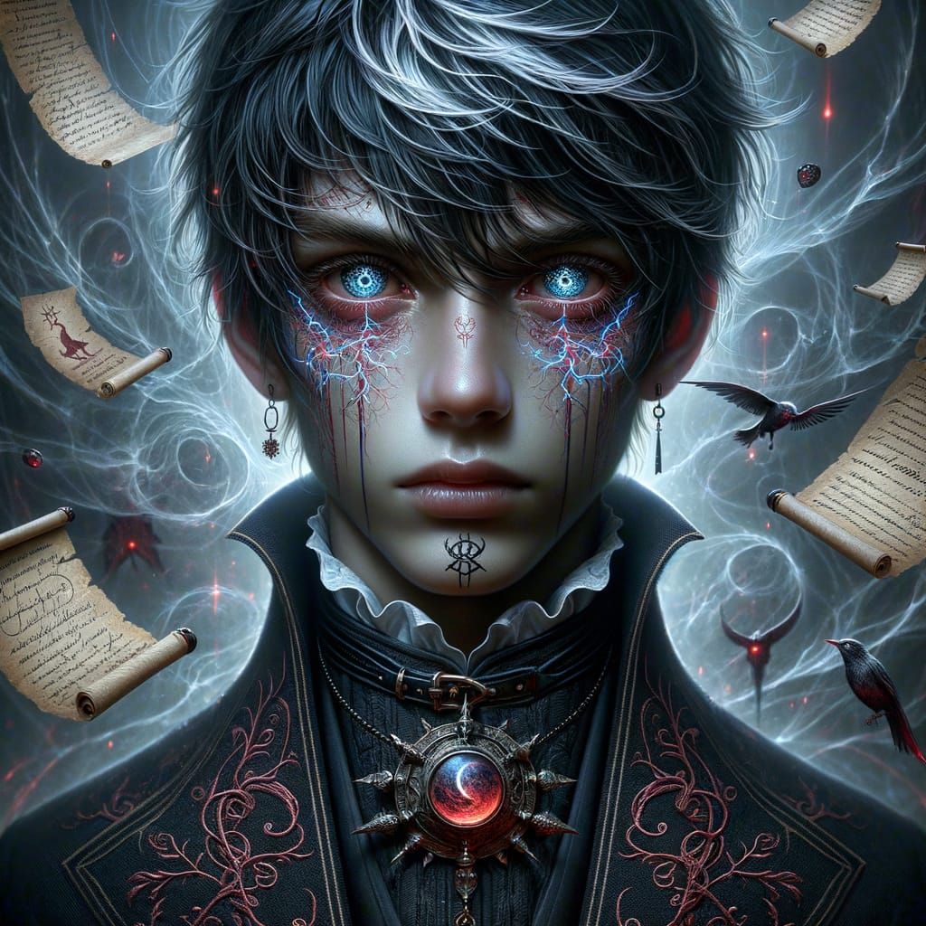 Vampire Astral Portrait in Gothic Dark Fantasy Style