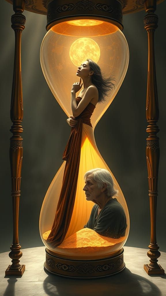 Elegant Timekeeper Transforms Amidst Golden Radiance