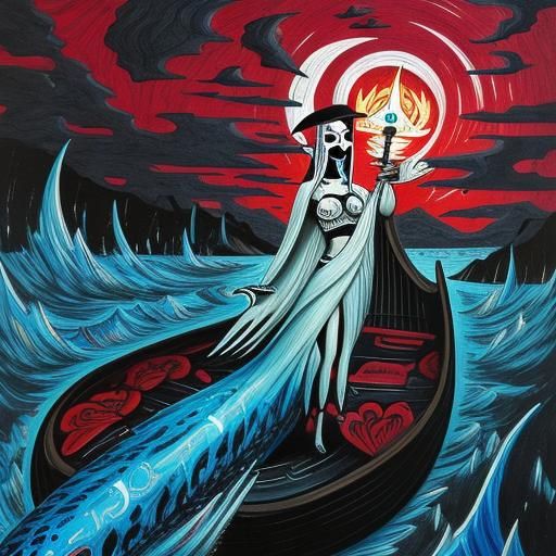 Charon Ferries a Soul to the Underworld