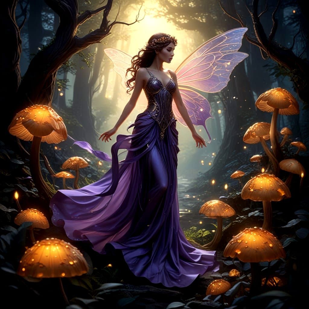 Enchanted Realm Fairy in Dark Fantasy Masterpiece