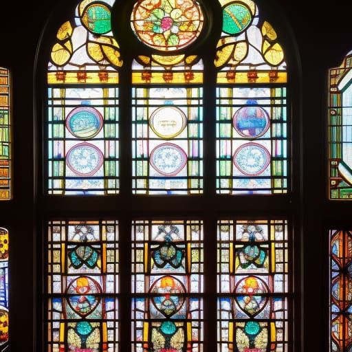Stunning Stained Glass Window with Natural Lighting