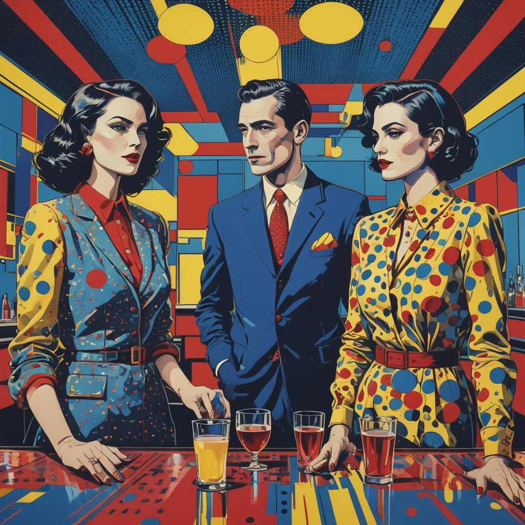 Pop Art: Men and Women in a Bar