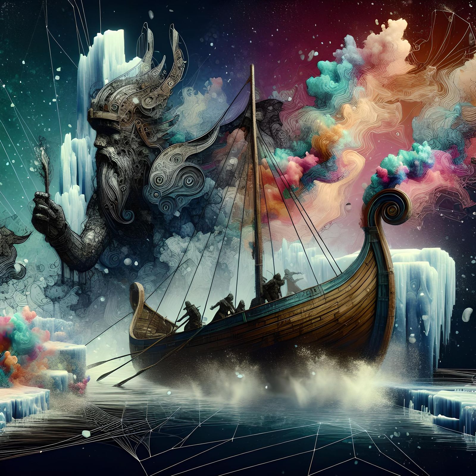 Steampunk Ship Frozen in Arctic Ice