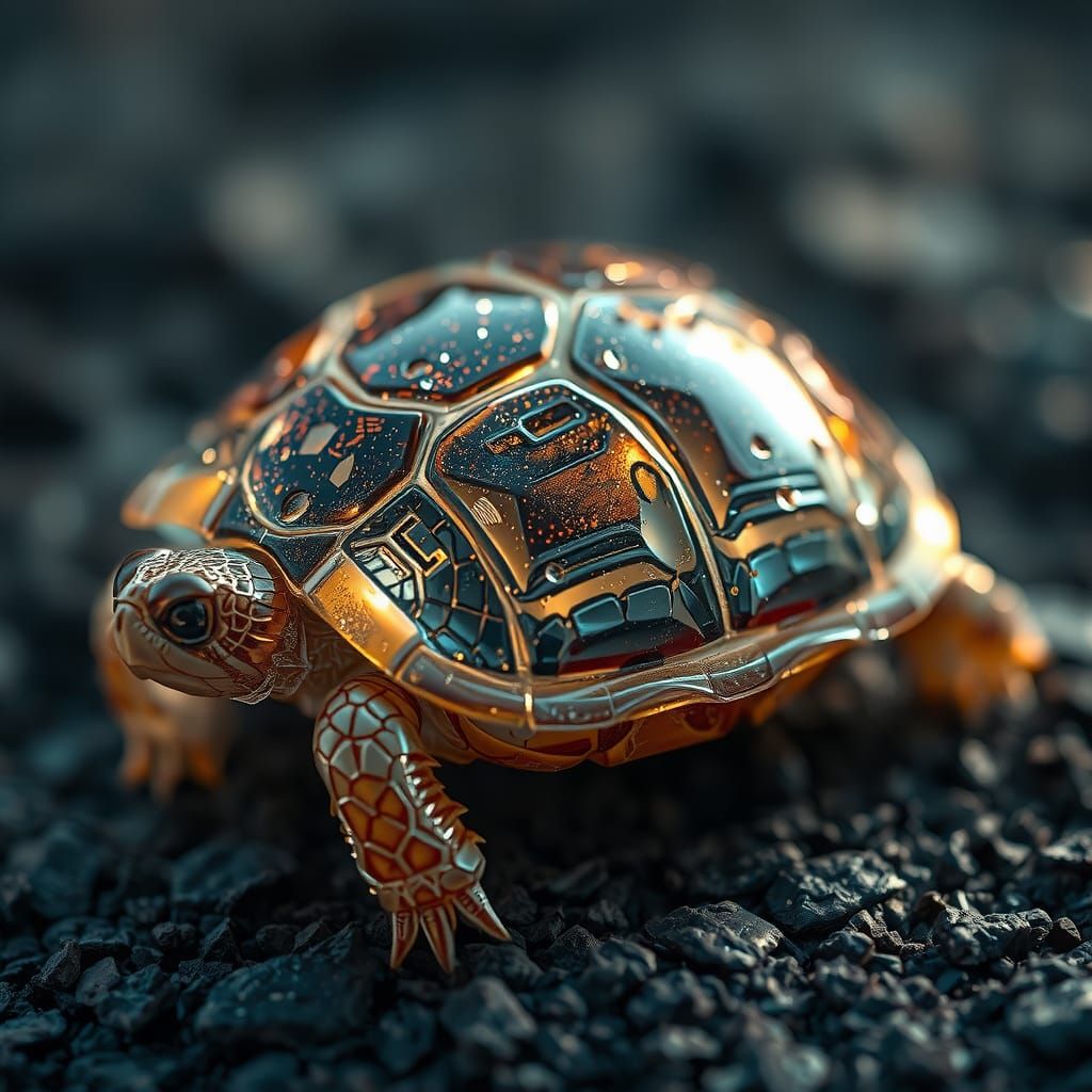 Crystal Tortoise Shell in Hyperrealistic Style