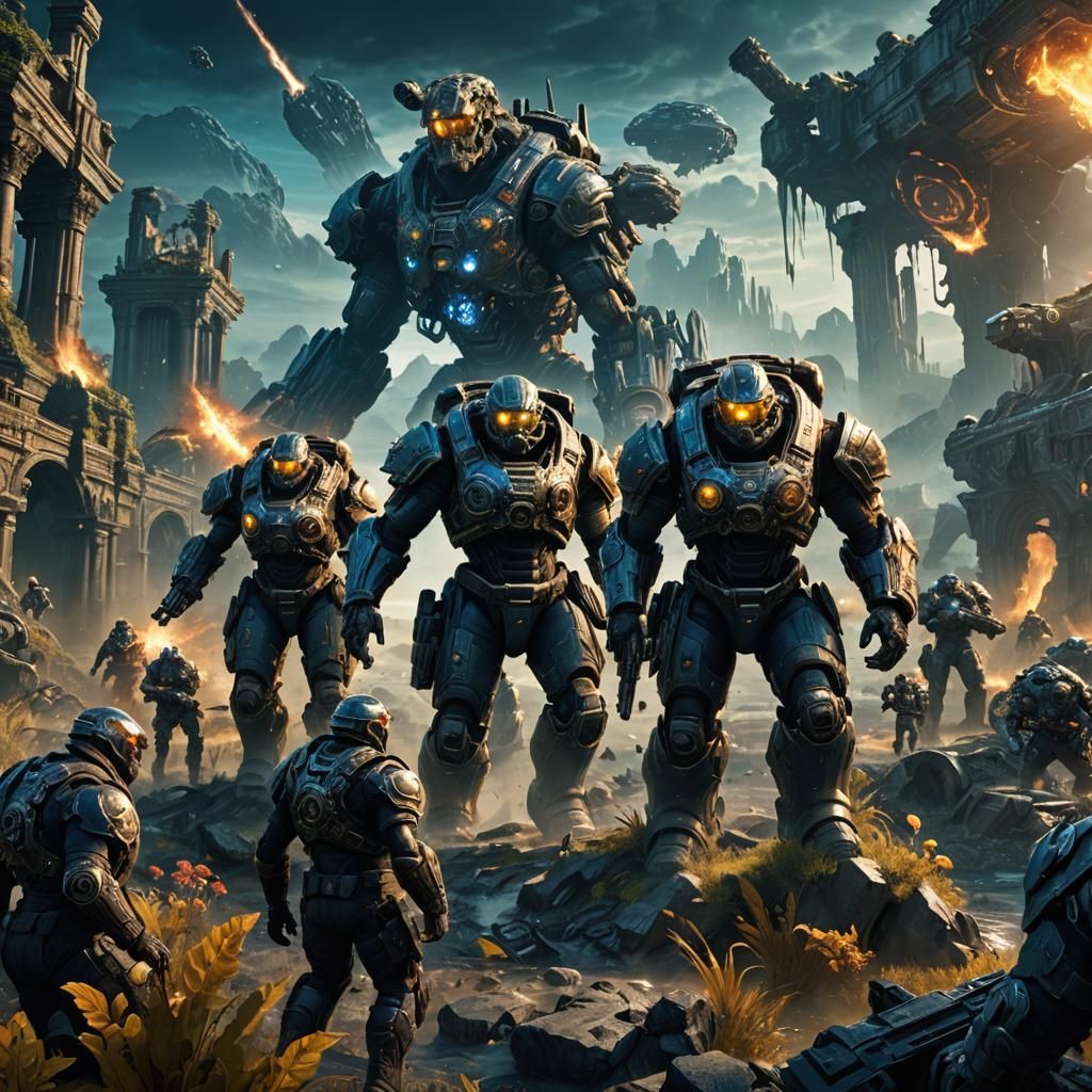 Gears of War Invasion: Alien Planet Matte Painting