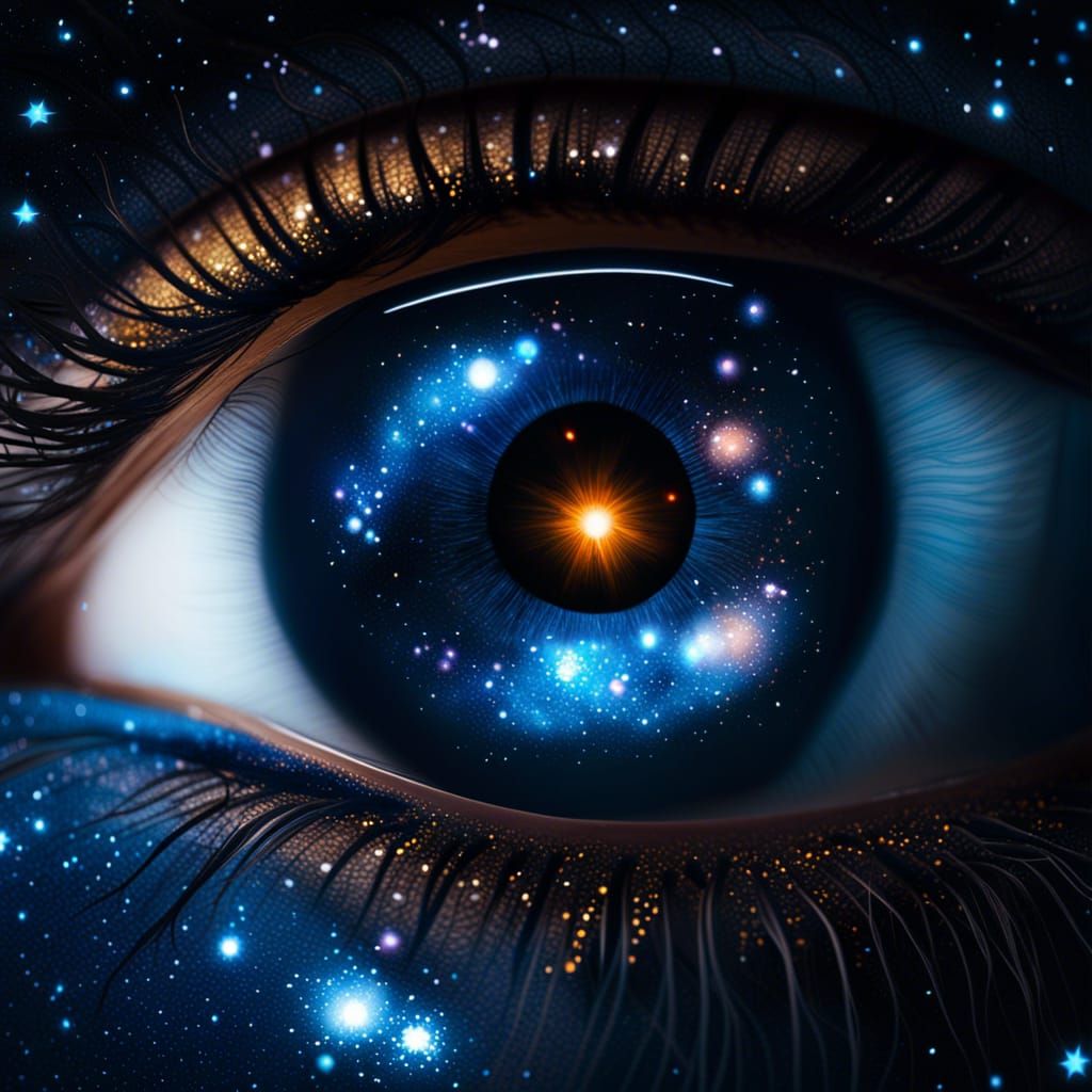 Galaxy Eye: Hyperrealistic Digital Art Portrait