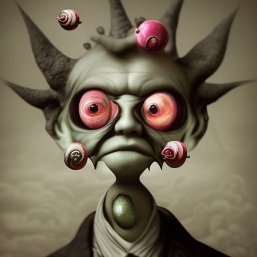 Demonic Forest Dweller in Hyperrealist Style