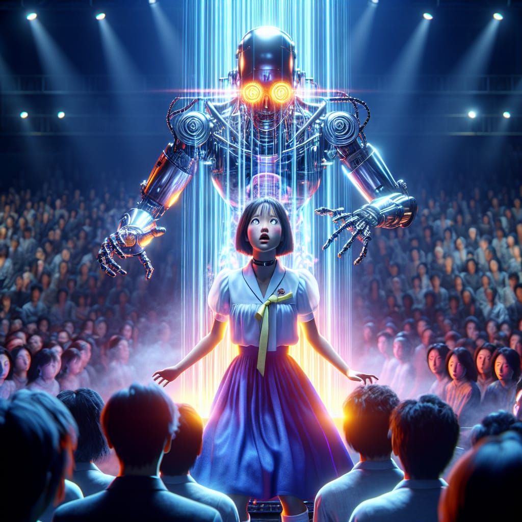 Futuristic Stage Hypnosis Show in Cinematic HDR