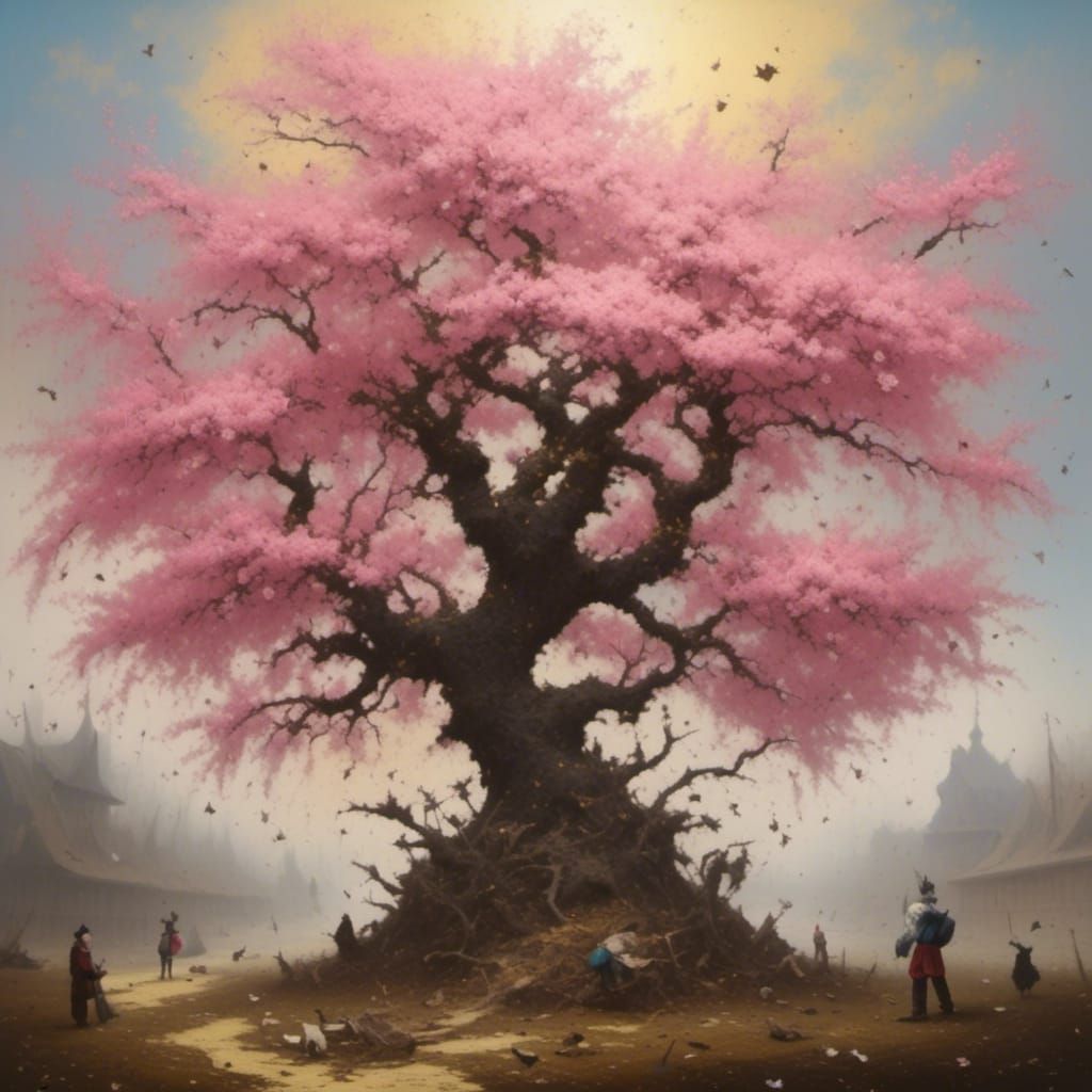 Cherry Blossoms Bloom in a Burning Hellscape