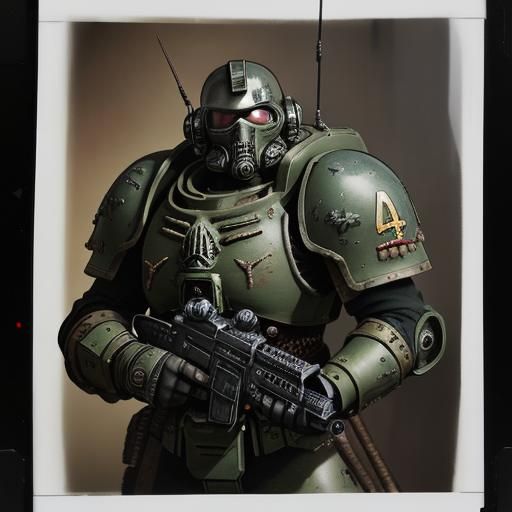 Camouflaged Armor: Warhammer 40K Space Marine in Sci-Fi Styl...