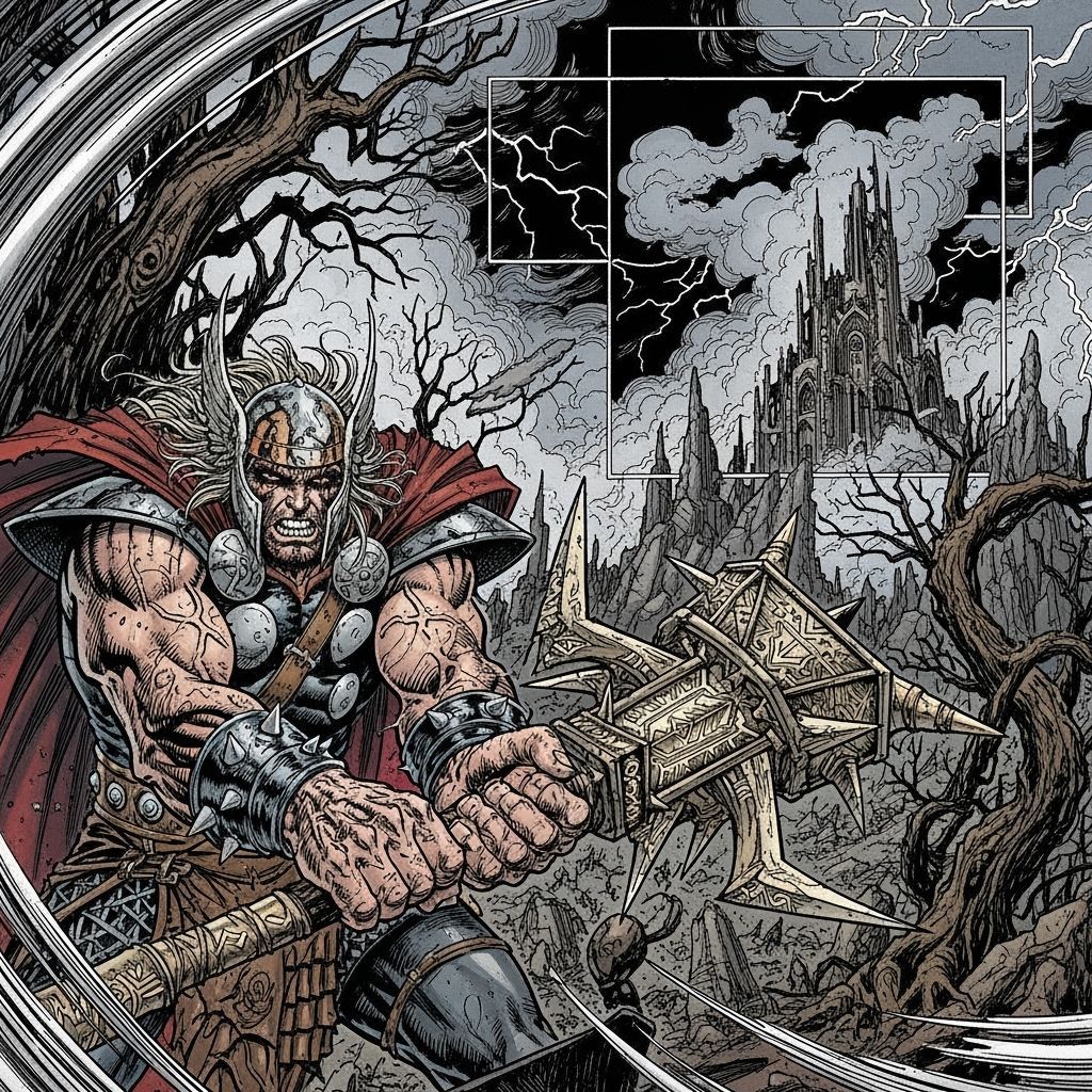 Grimdark Comic Art in Walt Simonson Style