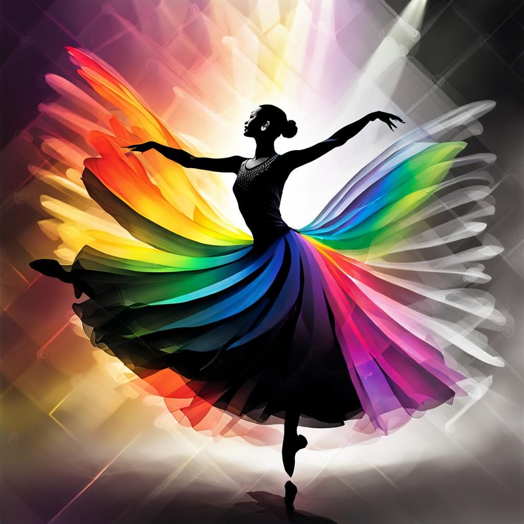 Rainbow Ballet: A Stunning Hummingbird Illustration