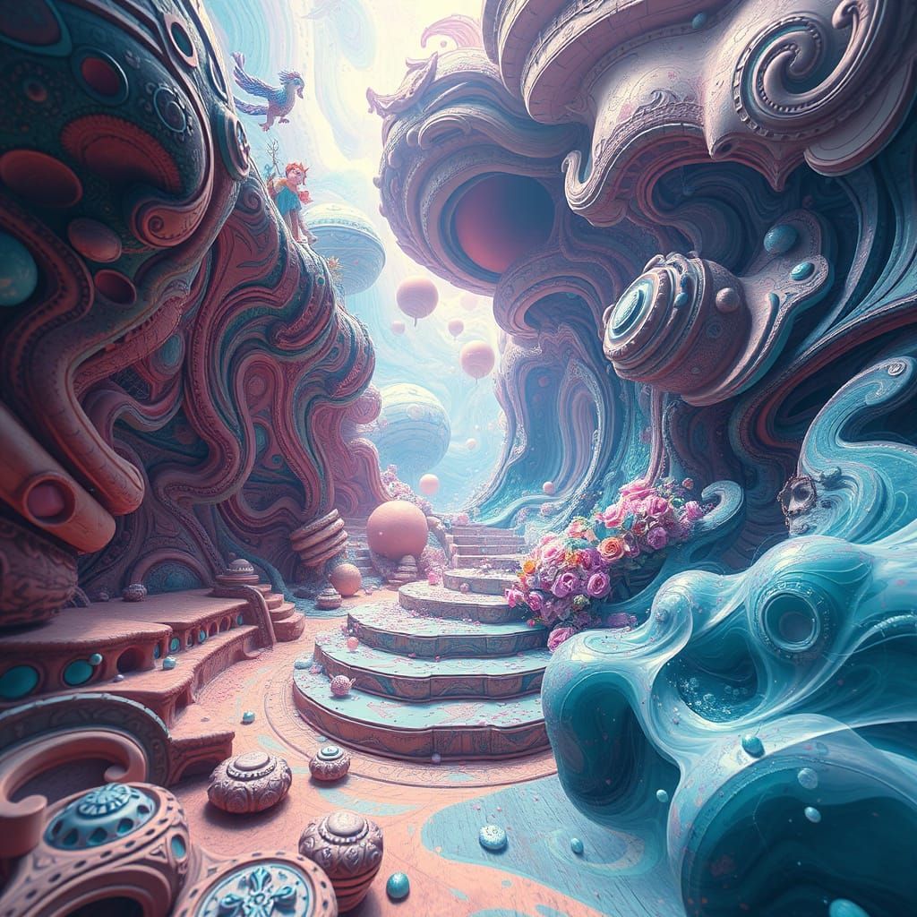 Vibrant Dreamscape in Cyberpunk Style