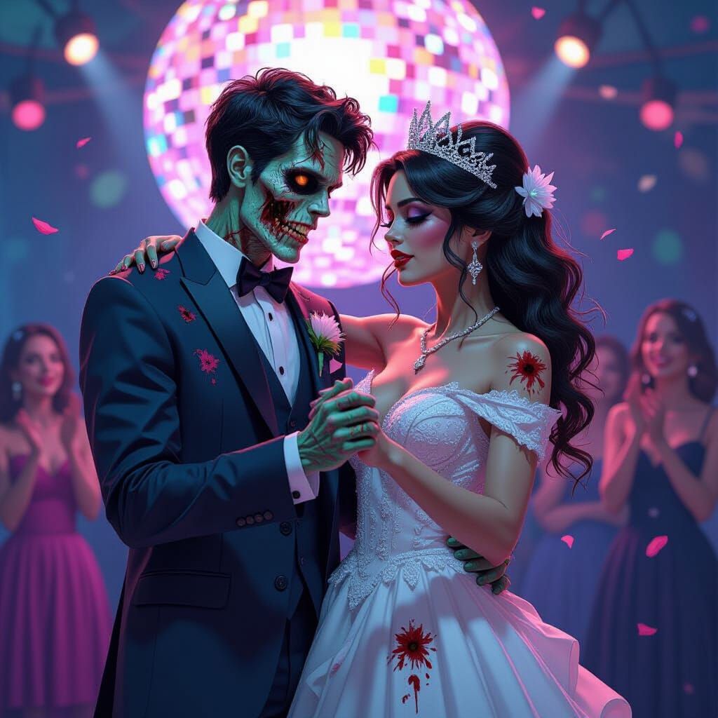 Zombie Prom Couple's Comedic Dance Disaster