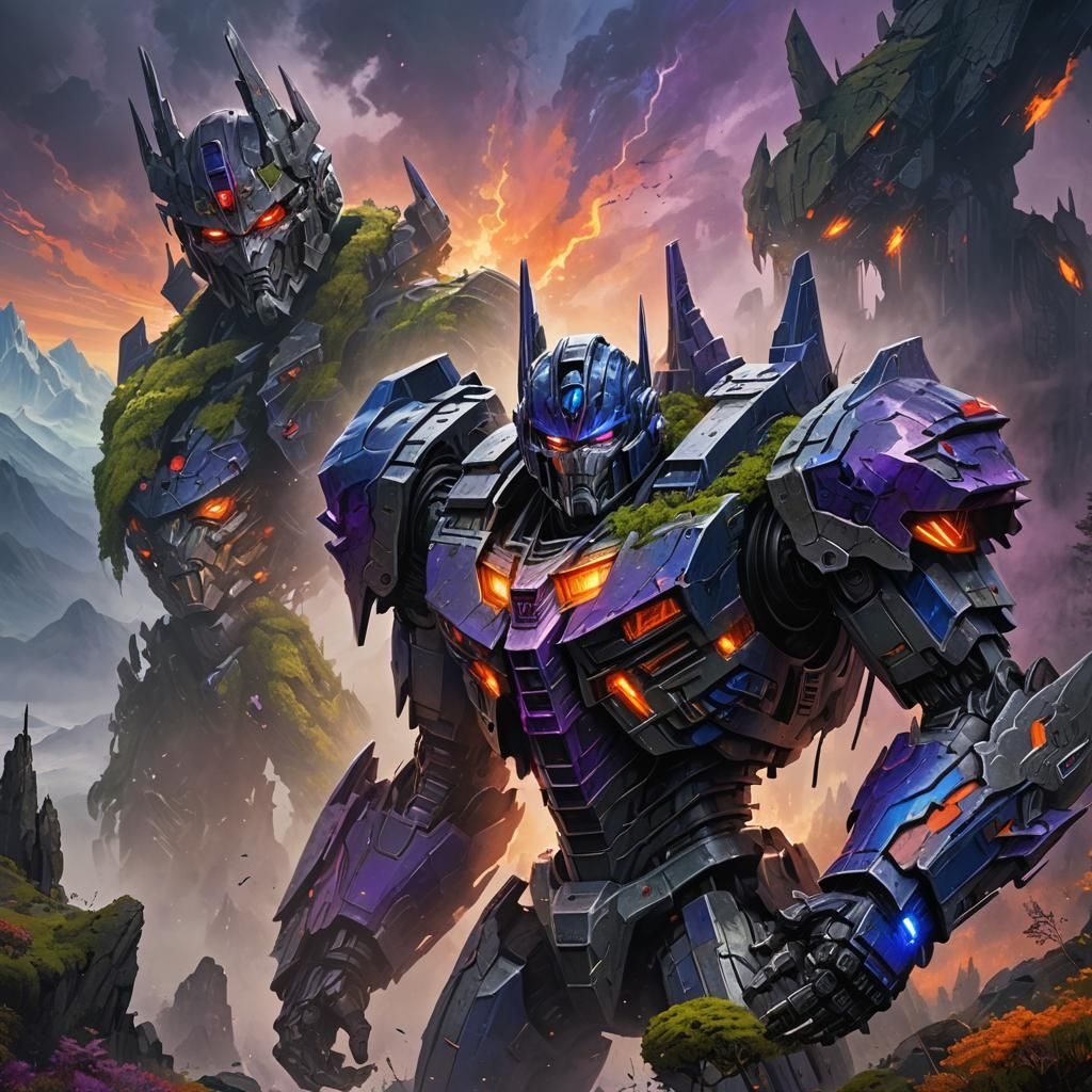 Dark Fantasy Fusion of Optimus Prime and Megatron
