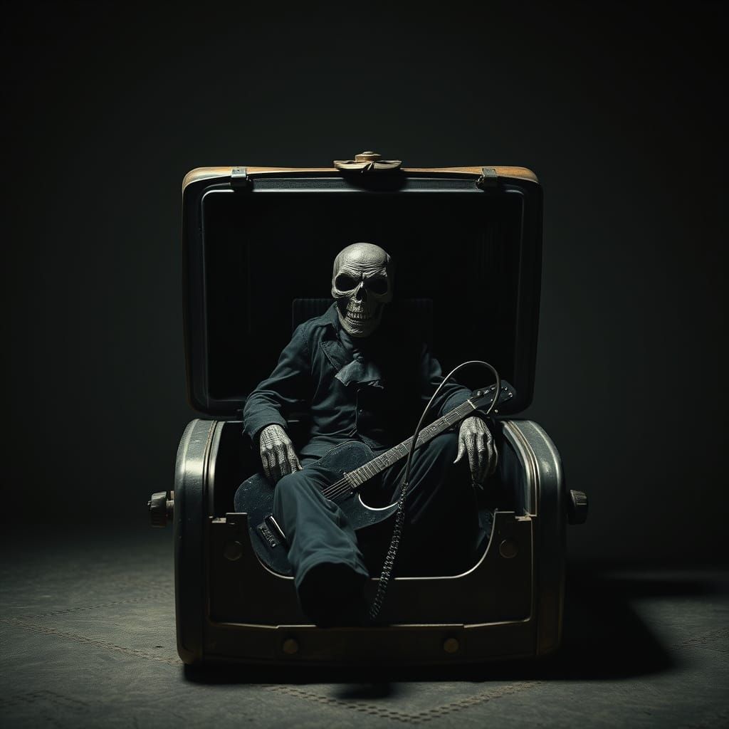 Gothic Vulture on ATM in Dark Style