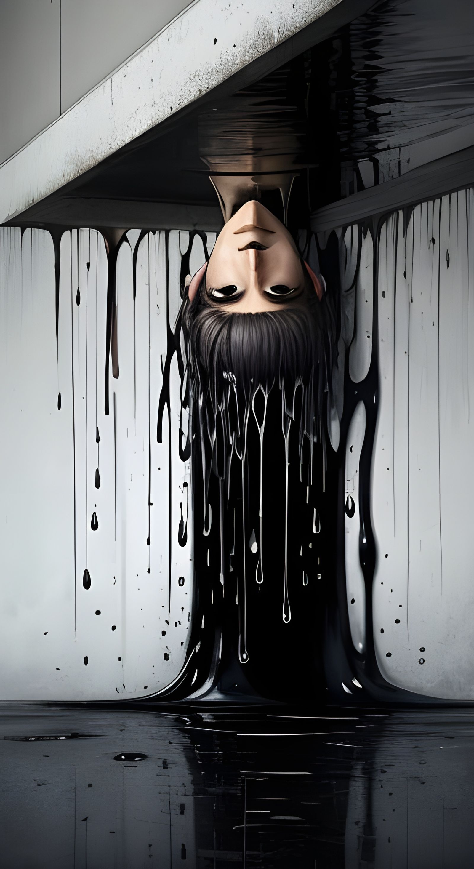 Dripping Waterfall in Surreal Landscape