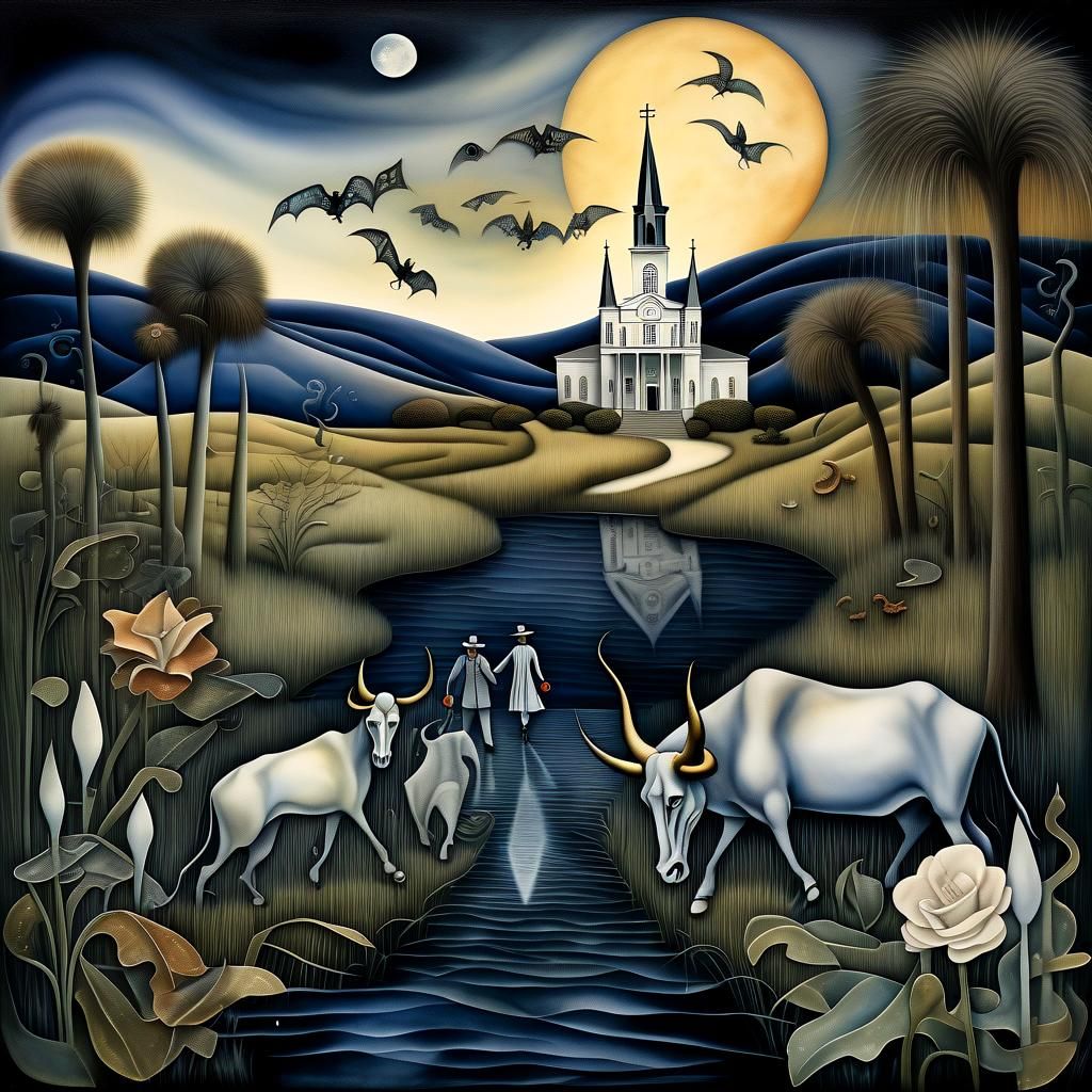 Devil's Dream in New Orleans: Stylized Watercolor