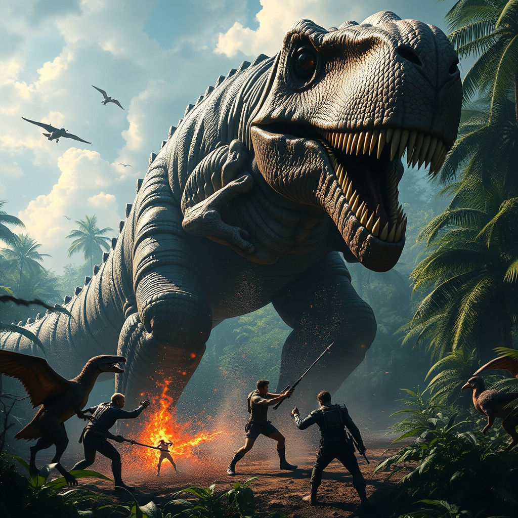 Titan Clash: Eren Yeager vs. Genetically Engineered Dinosaur