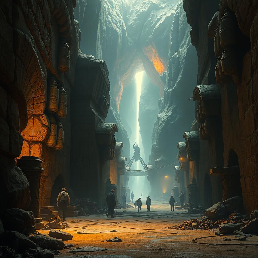 Photorealistic Cinematic Scene with Atmospheric Lighting