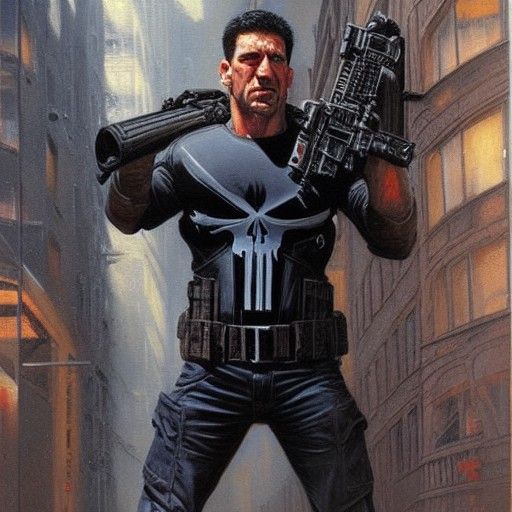 The Punisher in Oil Painting Style
