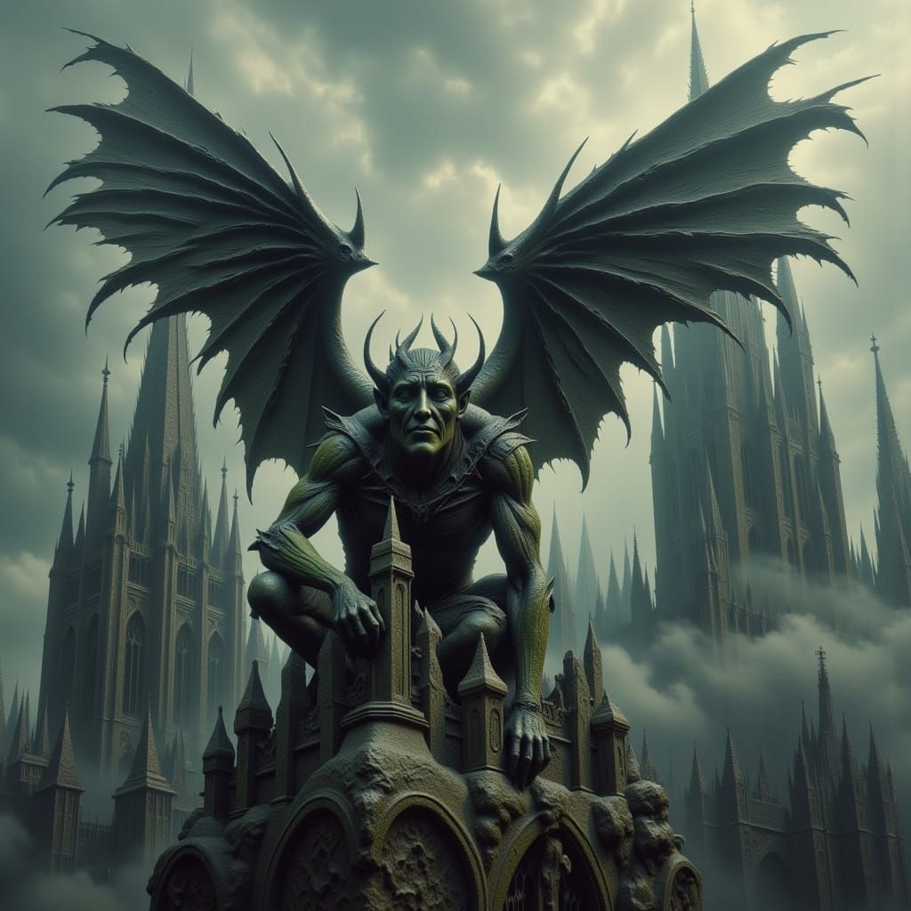 Living Gargoyle Takes Flight from Cathedral Perch