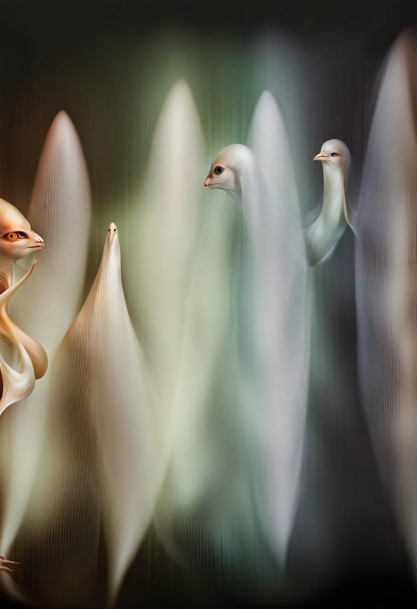 Extravagant Alien Characters in Bizarre Cosmic Dreamscape