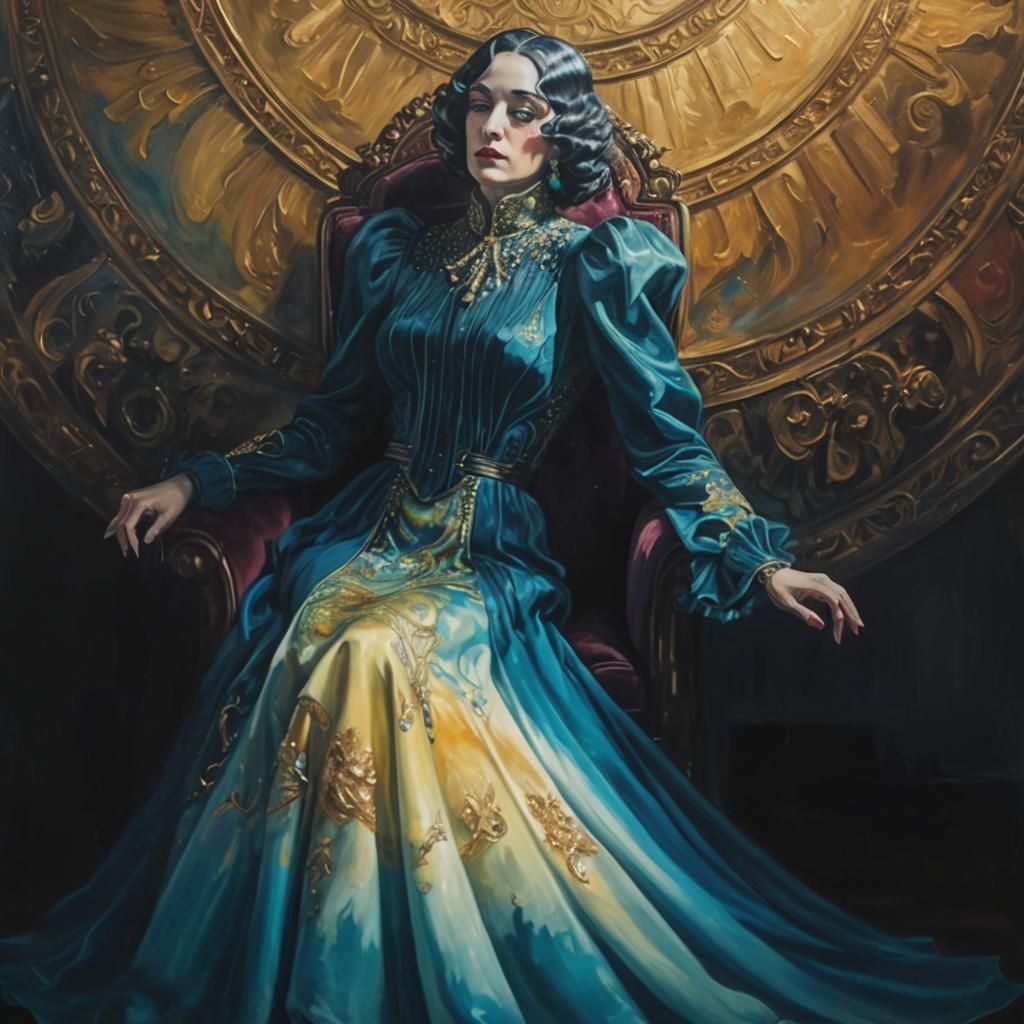 Surreal Art Deco Woman in Melting Scene
