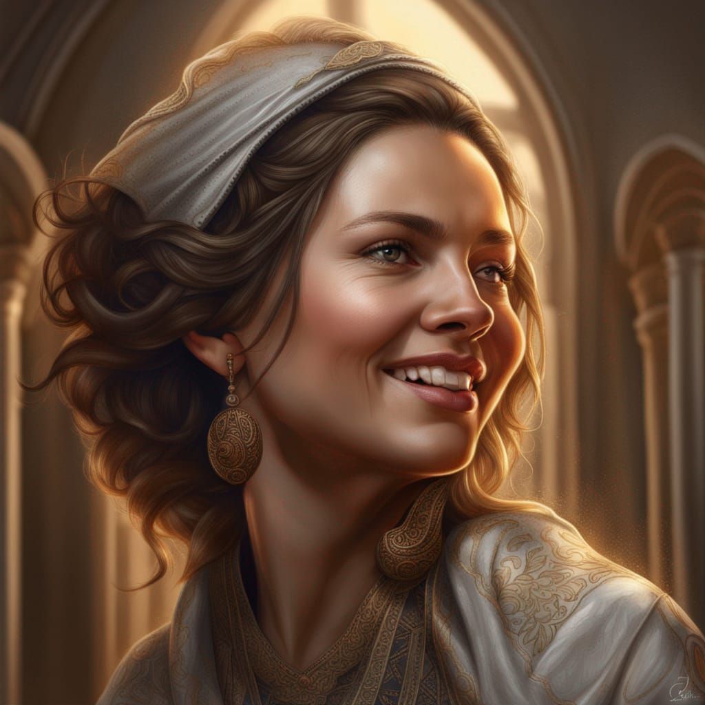 Beautiful Woman Prophet Portrait by Rutkowski and WLOP