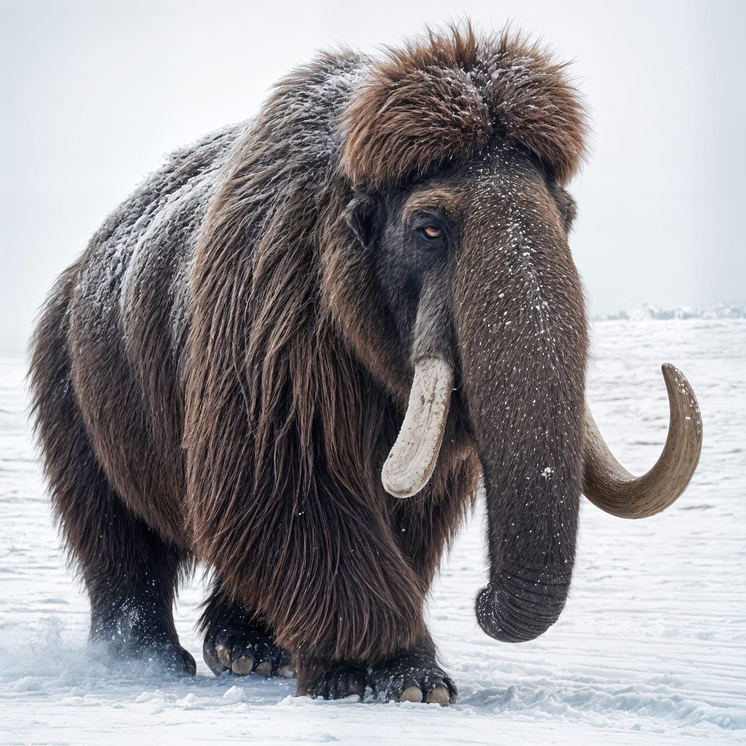 Majestic Mammoth Endures Frozen Wilderness