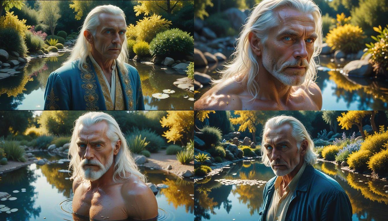 Handsome Older Man in Garden of Earthly Delights